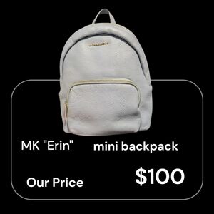Michael Kors White Mini Backpack